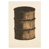 Barril by Adrian Pujol, Collagraph in colors on paper, sold Feb 2025