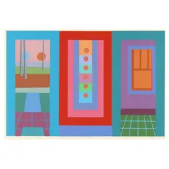 Door, Painting, Window by George Bireline, Serigraph in colors, sold Jan 2025