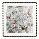 Codice Miguelito by Pedro Friedeberg, Print in colors in custom Pedro Friedeberg ebonized and gilt-decorated wood frame, sold Jan 2025