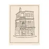 Hotel Café by Stuart Davis, Lithograph on light beige, sold Jan 2025