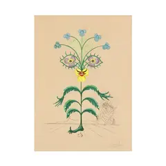 Self-Portrait Pansy by Salvador Dalí, Hand-colored photolithograph and engraving, sold Jan 2025