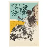 The Angel of Peace Covering a Calmer World by Salvador Dalí, Lithograph in colors, sold Jan 2025