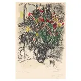 Le Bouquet Rouge by Marc Chagall, Lithograph in colors on Arches paper, sold Jan 2025