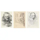 Cervantes / El Greco / Velázquez (Three Works) by Salvador Dalí, Each an etching, sold Jan 2025