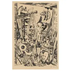 Der Grosse Mann (The Tall Man) by Max Beckmann, Drypoint etching, sold Jan 2025