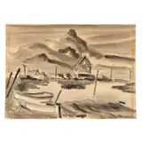 The Lagoon by Claude Howell, Ink and wash on paper, sold Jan 2025