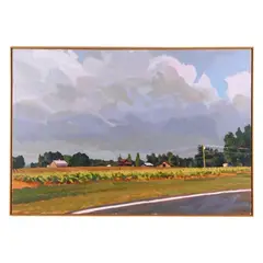 Untitled (Pastures Along a Country Road) by Henry Link, Acrylic on canvas, sold Jan 2025