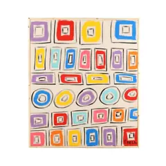 Large Colorful Grid Painting by Sam Ezell, Oil on canvas, sold Jan 2025