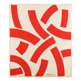 Large Red Monochromatic Painting by Sam Ezell, Oil on canvas, sold Jan 2025