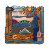 Building a Farm by Stan Gilliam, Mixed media and wood assemblage, sold Jan 2025