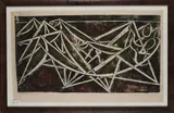 Ohne Titel (Abstrakte Komposition) by Carl Rabus, 1951, linocut, sold Jun 2020