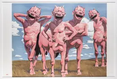 Paen on Grassland by Yue Minjun, 2009, lithograph, sold Jun 2020