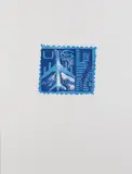 Blue Airmail Stamp by Andy Warhol, 1962, screenprint, sold Jun 2020