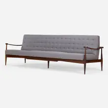 Sofa by Liceu De Artes E Ofícios, c. 1955, rosewood, upholstery, sold Jan 2023