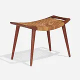 Stool, model JH 539 by Hans J. Wegner, 1953, teak, cane, sold Nov 2022