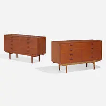 Cabinets model 26003, pair by Børge Mogensen, c. 1951, teak, sold Nov 2022