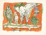 Volière by Alois Carigiet, 1973, color lithograph, sold Sep 2025