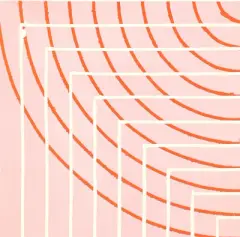 Curves & Corners by Claudia Comte, woodcut, offered Sep 2025