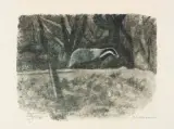 Zwei Dachse by Robert Hainard, 1977, color woodcut, sold Sep 2025