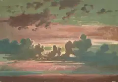 Wolkenstudie über dem Meer by Johann Jakob Frey, oil on paper, sold Sep 2025