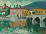 Tessiner Dorf mit Brücke by Carl Walter Liner, 1946, oil on canvas, offered Sep 2025