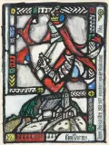 Entwurf für eine Glasscheibe by Alois Carigiet, 1967, gouache, offered Sep 2025