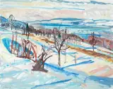 Winterlandschaft, Hallwilersee by Adolf Weber, 1970, oil on canvas, sold Sep 2025