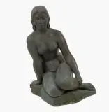 Sitzender Frauenakt by Walter Huser, 1963, bronze, sold Sep 2025