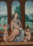Die Geburt Christi mit Engelskonzert by Antwerpen, 16.Jh., oil on panel, sold Jun 2025