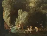 Aktäon überrascht Diana und ihre Gefährtinnen beim Bad by Südniederlande, um 1620, oil on copper, sold Jun 2025