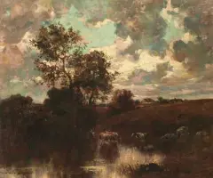 Stürmischer Abend by Jules Dupré, oil on canvas, sold Jun 2025