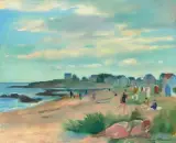Strandszene by Henry Ottmann, oil on canvas, sold Jun 2025