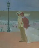 Strandpromenade by Max Schlichting, 1909, oil on canvas, sold Jun 2025