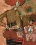 Chandelle bleue pour dire le nom du plaisir by Théo Tobiasse, oil on canvas, offered Jun 2025