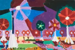 Nuit sur la lagune by Charles Lapicque, 1955, oil on canvas, sold Jun 2025