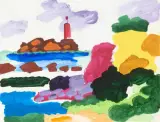 Küstenlandschaft by Charles Lapicque, 1975, acrylic, sold Jun 2025