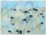 Landschaft mit abstrakten Tierfiguren by Theodore Waddell, 1995, mixed media, sold Jun 2025