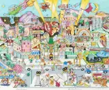Flintstones Hollyrock by Charles Fazzino, 1993, color lithograph, sold Jun 2025
