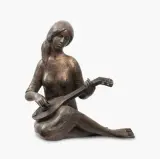 Mädchen mit Laute by Ladislav Hlina, bronze, sold Jun 2025