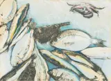Fische by Alfred Hofkunst, 1982, pastel, sold Jun 2025