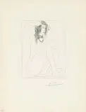 Femme nue se couronnant de Fleurs by Pablo Picasso, 1930, etching, sold Jun 2025