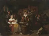 Szene in einer Taverne by Richard Brakenburgh, oil on copper, offered Jun 2025