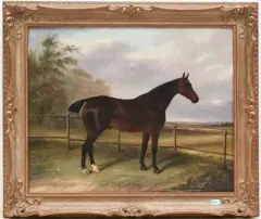 Pferdeportrait by Albert Clark, 1878, oil on canvas, offered Jun 2025