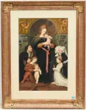 Kopie nach Hans Holbein d.J. Darmstädter Madonna by Josef Folnesics, 1856, watercolor, sold Jun 2025