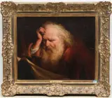 Der heilige Hieronymus (wohl) bei der Lektüre by Guglielmo Innocenti, oil on panel, sold Jun 2025