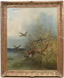Fuchs auf Entenjagd by Moritz Müller jun., 1900, oil on canvas, sold Jun 2025
