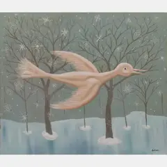 Snow Bird by Scott Miller, Oil on canvas, offered May 2016