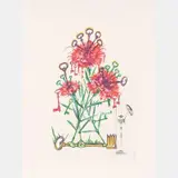 Carnation with Keys (Dianthus Carophillius cum Clavinibus Multibibis) by Salvador Dalí, Drypoint etching, offered May 2016