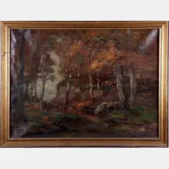 Autumn Forest Scene by John Semon, Oil on canvas, offered May 2016