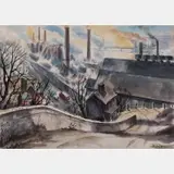 Mills Along the Valley Monogahela River by Robert R. Young, Watercolor on paper, offered May 2016